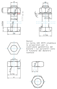 disegno bullone UNI-3979