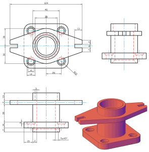 pezzo meccanico 3d