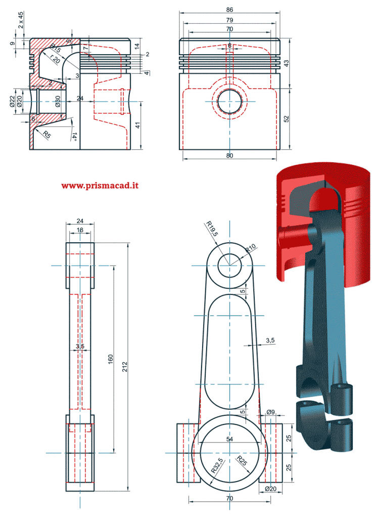 Corso Autocad - biella-pistone-connecting-rod-piston