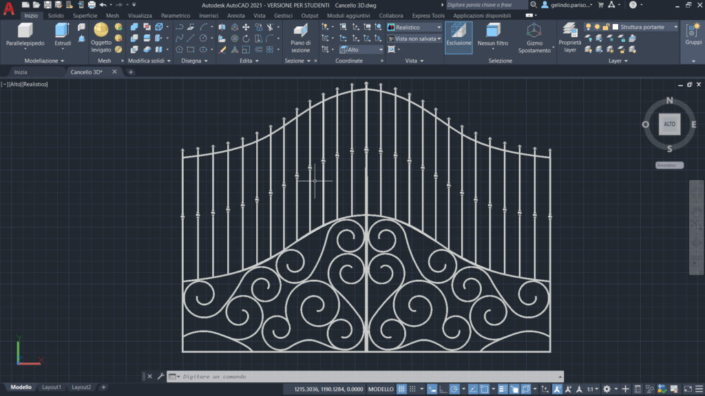Cancello con spirale autocad