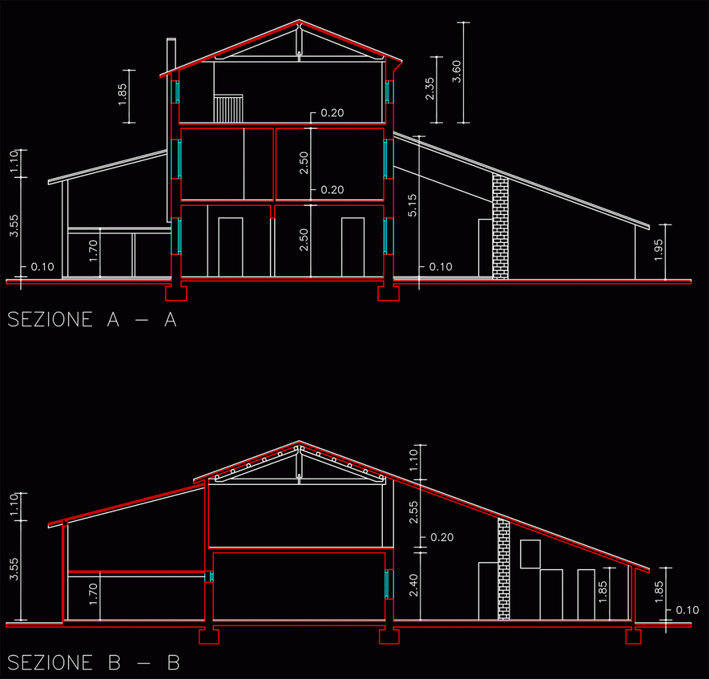 Disegni architettonici -esempio casa