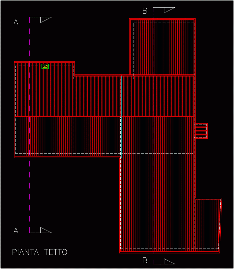 Disegni architettonici -esempio casa tetto