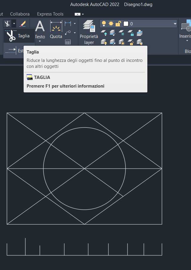Nuovo comando taglia autocad